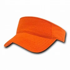 Light Orange Terry Cloth Golf Tennis Plain Adjustable Sun Visor Cap Hat Hats