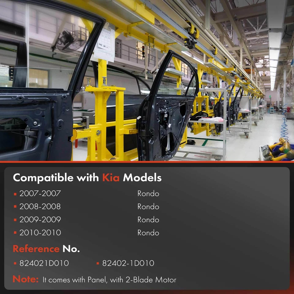 Front RH Window Regulator w/ Panel & Motor for Kia Rondo 2007-2010 82402-1D010 - Image 2 of 4