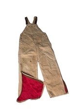 Carhartt Double Knee Bib Overalls 40x32 Union Vintage 80s Brown Quilted Thrashed