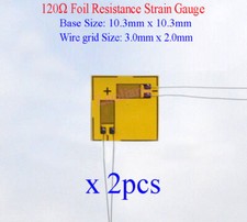 Medidor extensométrico de resistencia de lámina 120Ω 120 ohmios 2 piezas para análisis de tensión de prueba de tensión