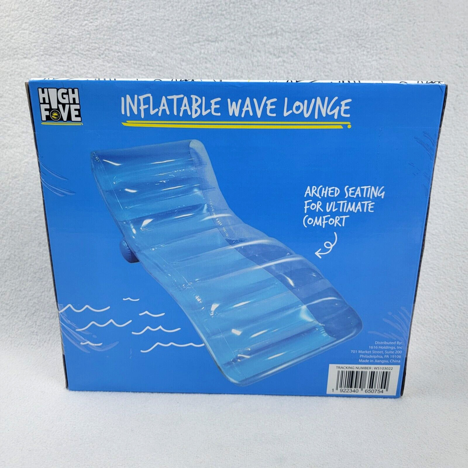 Inflatable Wave Lounge Pool Float Blue 60 in x 28.98 in x 22.05 in Swimming New