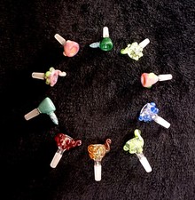 10mm Tobacco bowls male 10 Pack - Assorted art pieces- made in the USA