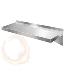 Stainless Steel Wall Shelf Kitchen Shelves Rack Mounted Display Shelving 900mm