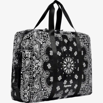 Supreme Black Box Logo Duffle Bag Large Bandana Tarp Nylon 2021