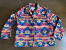 Alfred Dunner Southwestern Tribal Aztec Women's Short Jacket Blazer 90's 12P