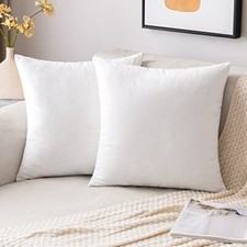 Pack of 2 Velvet Throw Pillow Covers Decorative 18x18 Inch Pack of 2 White