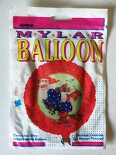  Vintage Sealed Anagram Mylar Helium  Balloon Ice Skating Santa Made in USA A1