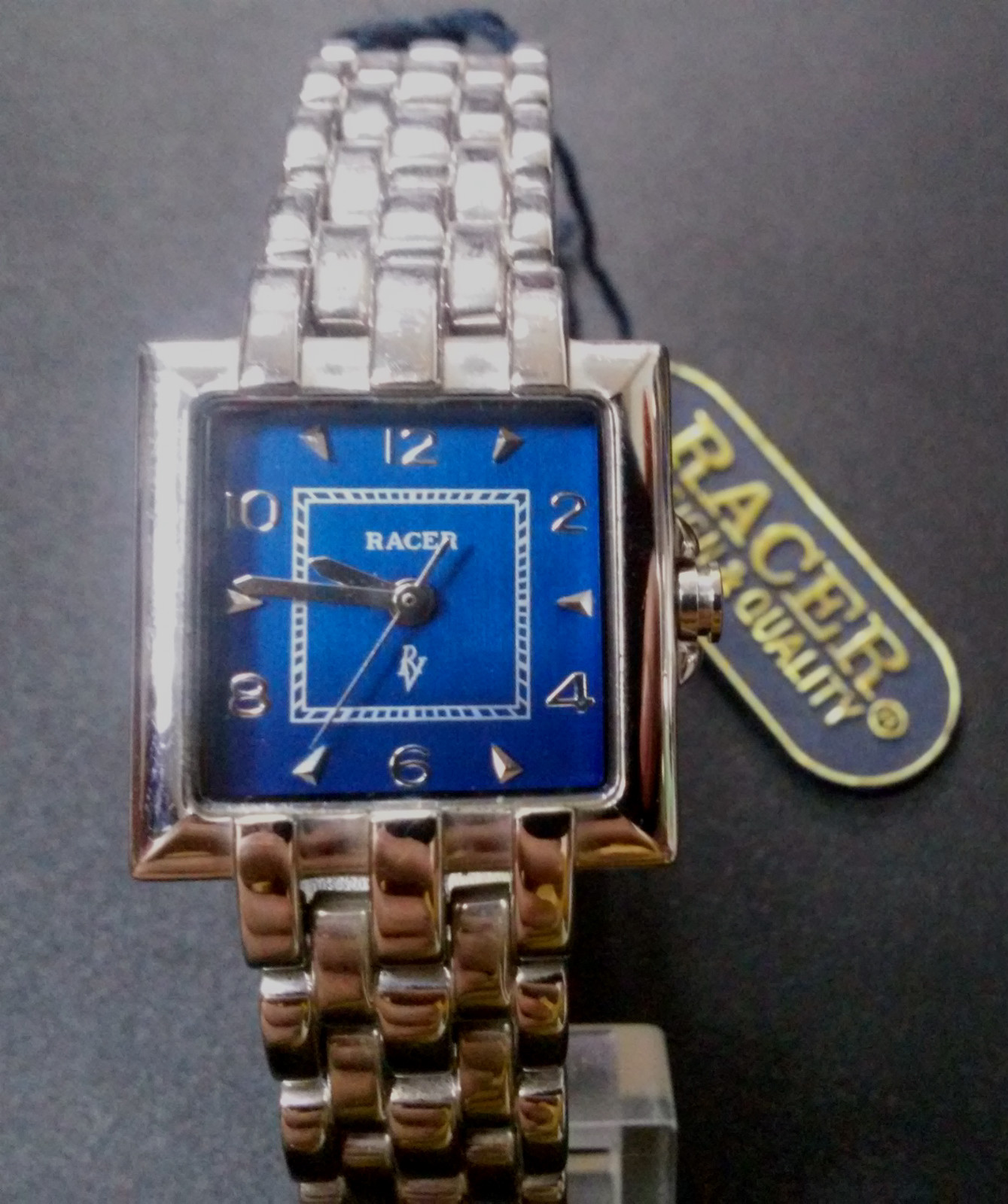 Reloj pulsera mujer RACER RV Original Quartz T33720 Nuevo fondo azul