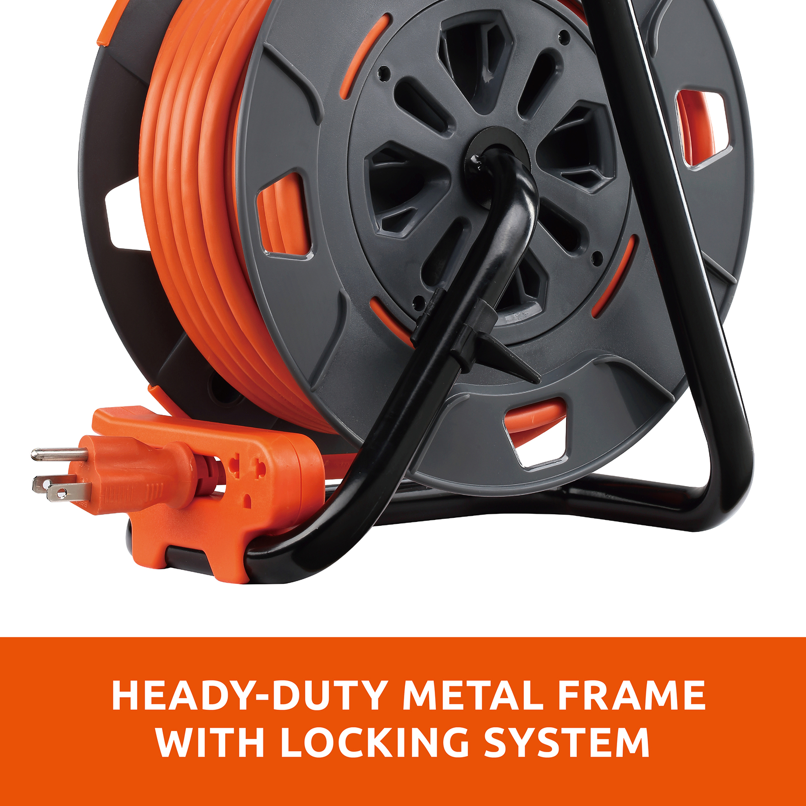 60 ft. 14/3 Extension Cord Storage Reel with 4 Grounded Outlets and Surge Pro
