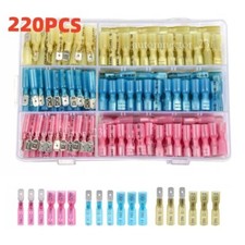 220x Waterproof Heat Shrink Wire Spade Connectors Electrical Crimp Terminals set
