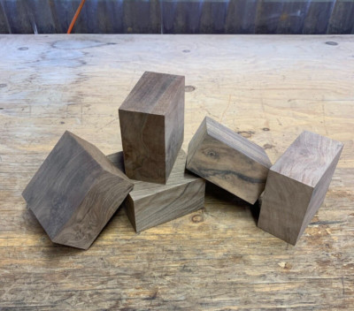 Claro Black Walnut Bowl Blanks FIVE(5) 4'' Pieces KILN DRIED Lathe Block Stock