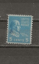 US # 810 5c James Monroe 1938 Prexy issue  Mint NO Hinge-----