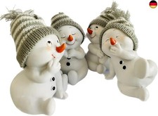 khevga Weihnachtsdeko Deko-Figuren Schneemann grau im 4er Maße sitzend