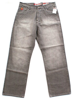 Akademiks J2 Big Apple Gray Denim Jeans Pants Men's NWT