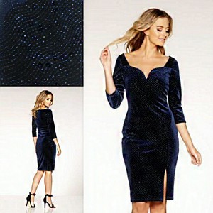 navy velvet bodycon dress