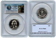 1960 Washington Quarter 25C PCGS PR66