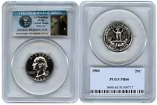 1960 Washington Quarter 25C PCGS PR66