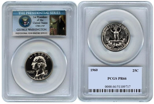 1960 Washington Quarter 25C PCGS PR66