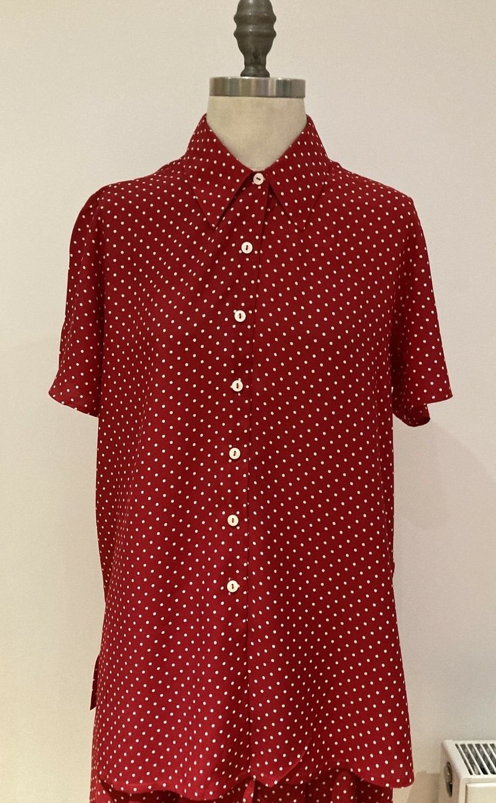 Vintage 1995 Red/White Spot M & S Skirt and Top, Size 12 UK, Made in UK 4