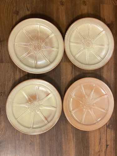 Frankoma Wagon Wheel Plates 4 Desert Gold 94FL