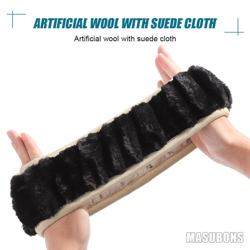 Cubiertas de volante de piel de oveja sintética transpirables antideslizantes para coche Ferrari de 15"" Foto 3 de 4