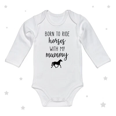 LOVE U LOTS GIFTS Pferd Baby Body Langarm Pony Pferde personalisiert