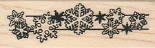 Snowflake Border 1 x 2 3/4" Rubber Stamp, Mixed Media, Background Stamp