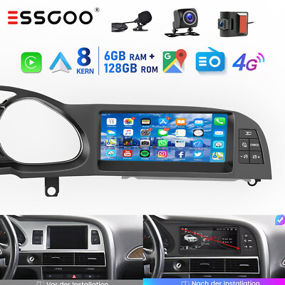 Android14 Autoradio CarPlay GPS Navi Für AUDI A6 C6 MMI 2G 2005-2009 6+128G DVR+