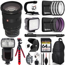 Sony Fe 24-70mm F/2.8 Gm Ii Lens + Led Flash+ Bag - 64gb Accessory Bundle