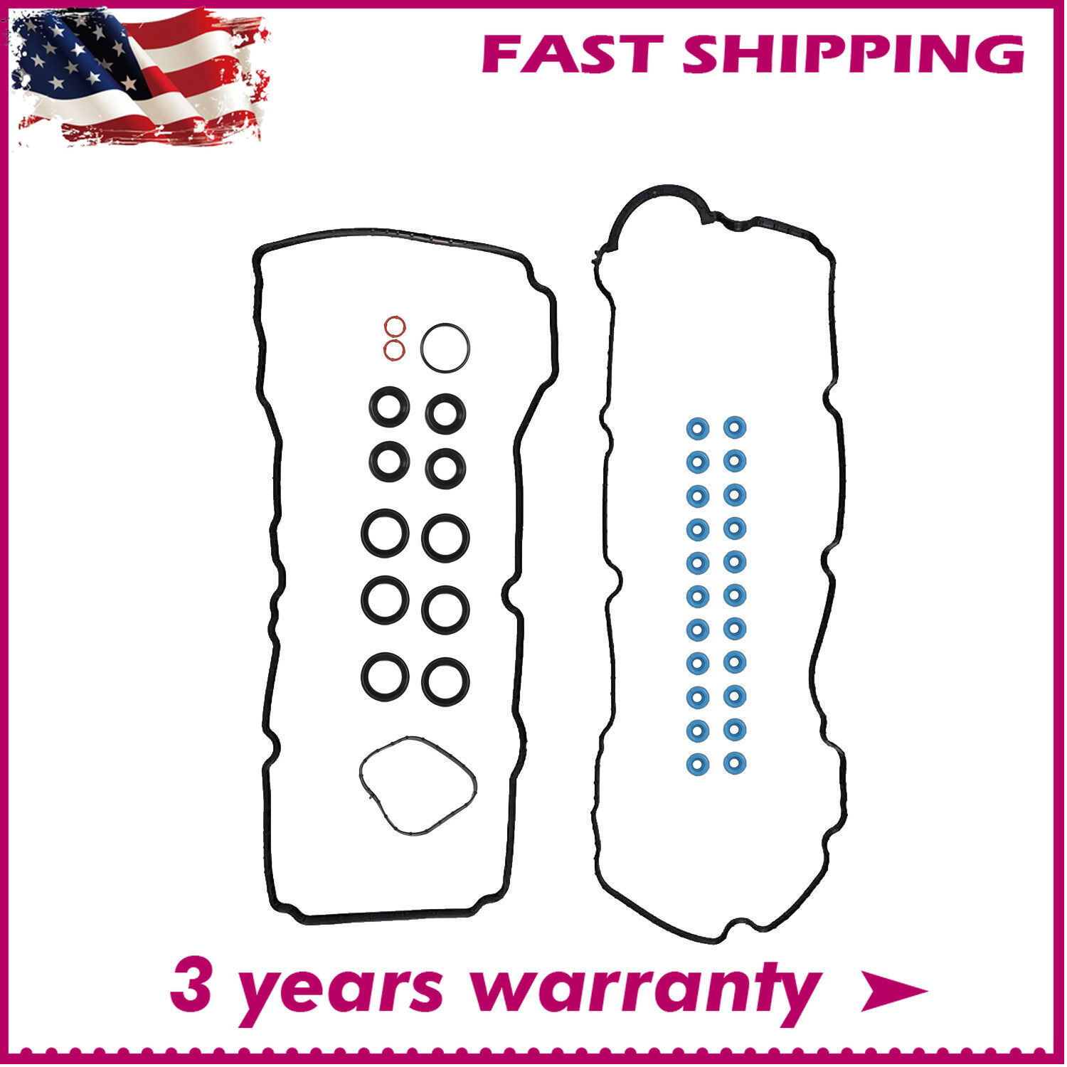 Engine Valve Cover Gasket Set for 13-14 Ford F-150 15-17 Lincoln Navigator 3.5L