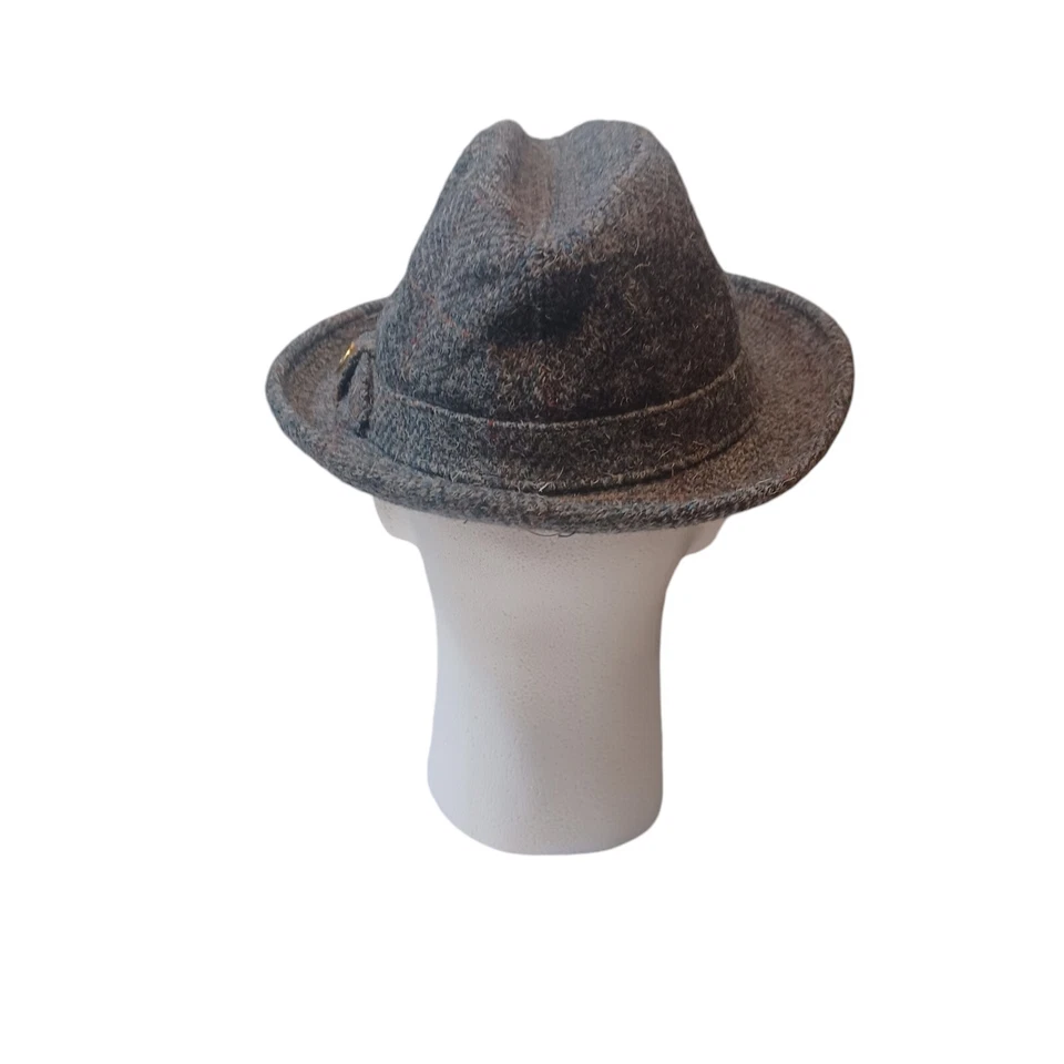 Pendleton 100% Virgin Wool Hat Herringbone Fedora Size 6 7/8 Tweed Made In USA - Image 4 of 4