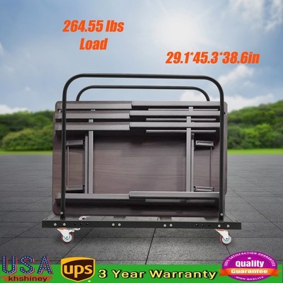 Large Capacity Rolling Cart, Folding Table Cart, Folding Table Trolley