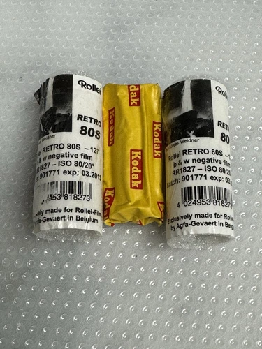 127 Format BW Film - 3 Rolls - 1 Kodak Verichrome + 2 Rollei Retro 80s - Frozen