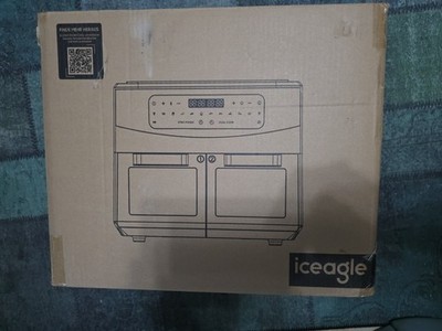 Iceagle Heißluftfritteuse Doppelkammer 10L-Heissluftfritteuse XXL 2600W Airfryer