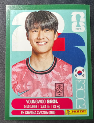 2026 Panini FIFA World Cup Youngwoo Seol Korea 6 Green Parallel Sticker