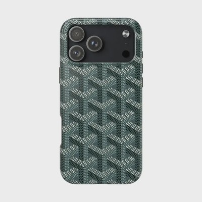 Parisian Houndstooth Phone Case: Designer Dogtooth Green Tough Case For Iphone