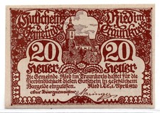 1920 Austria Ried Notgeld 20 Heller Note (2081)