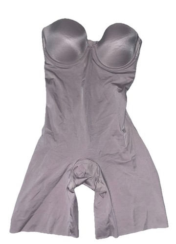 Spanx WOMENS SIZE S Beige Suit Your Fancy Strapless Cupped Mid Thigh Bodysuit