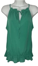 7th Avenue Design Studio Blouse Women’s Medium Sleeveless Green Halter NEW