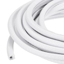 32.8 ft x 8mm x 6mm Rubber Edge Trim Guard with Metal Clips White