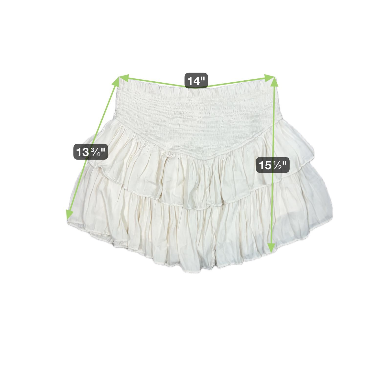 Mustard Seed Cream Tiered Mini Skort with Elasticated Waist