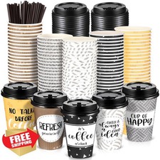 Gerrii Coffee Cups Lids Straws 16oz Stylish