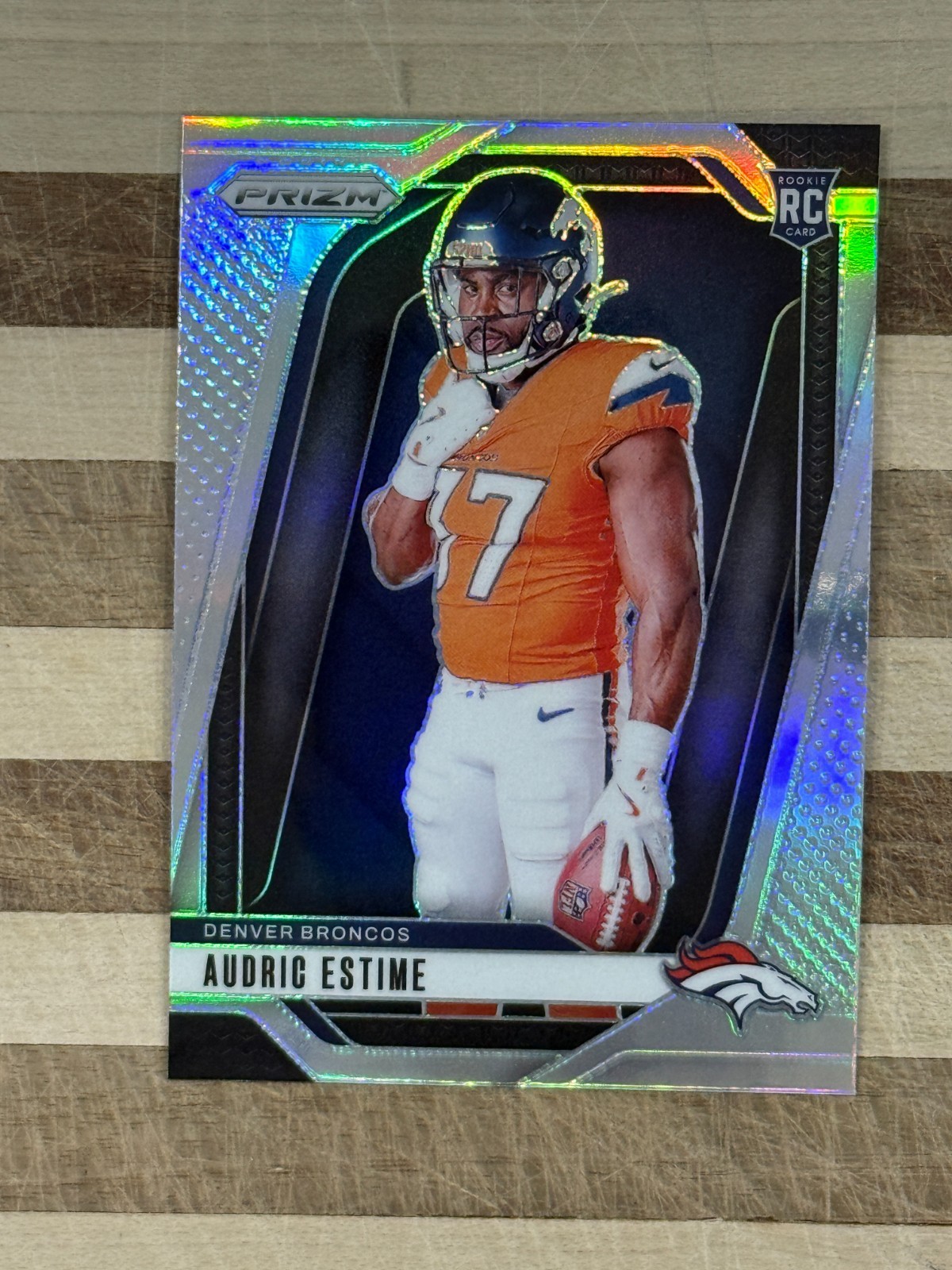 2024 Panini Prizm Football Audric Estime Silver Variation Prizm Rookie Card #3