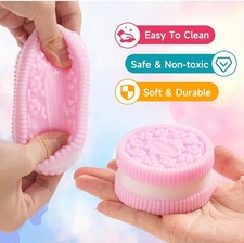 Squishy Cookie Shaped Fidget Stress Toy Pink And Blue