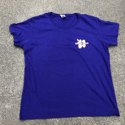 Trader Joes Blue T Shirt Work Employee Crew Member Woman s Size 2XL Hibiscus
