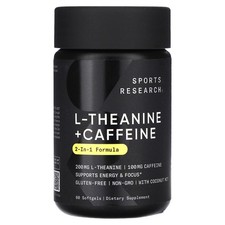 L-Theanine  Caffeine, 2-in-1 Formula, 60 Softgels