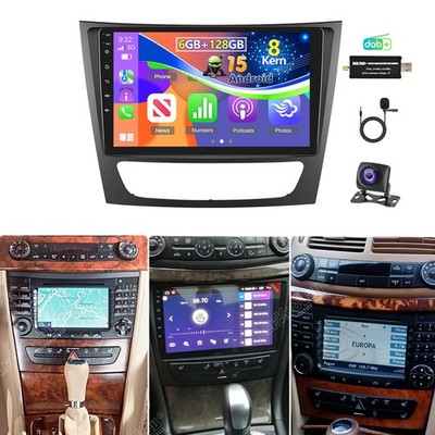 6+128GB Carplay DAB+ Autoradio Für Mercedes Benz CLS E-Class W211 W219 Android15