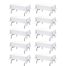 White Rectangle Tablecloths 60x102 Inches 10 Pack White Tablecloth Set