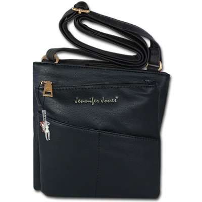 Jennifer Jones Damen Umhängetasche Abendtasche Tasche schwarz Kunstleder OTJ141S