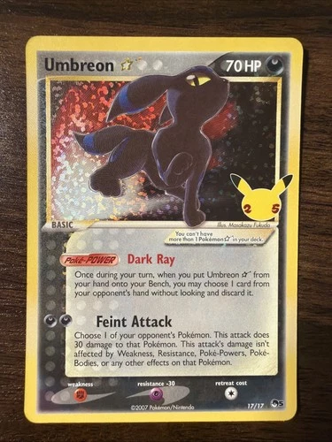 Pokemon Card TCG Umbreon Celebrations 17/17 Gold Star Pokemon TCG Holo Rare NM